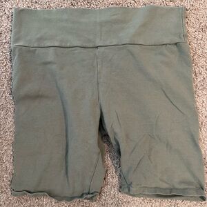 Green biker shorts